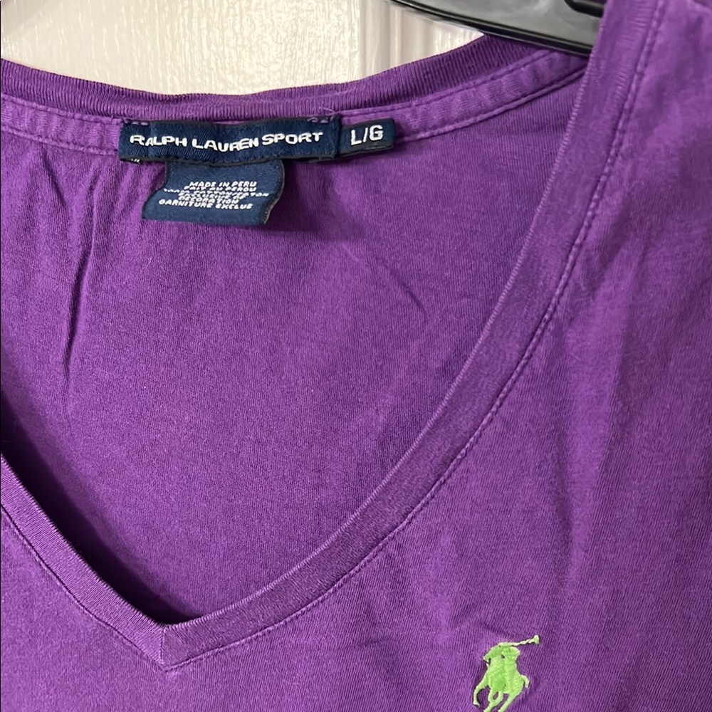 Ralph Lauren Sport Purple Tee with Green Logo